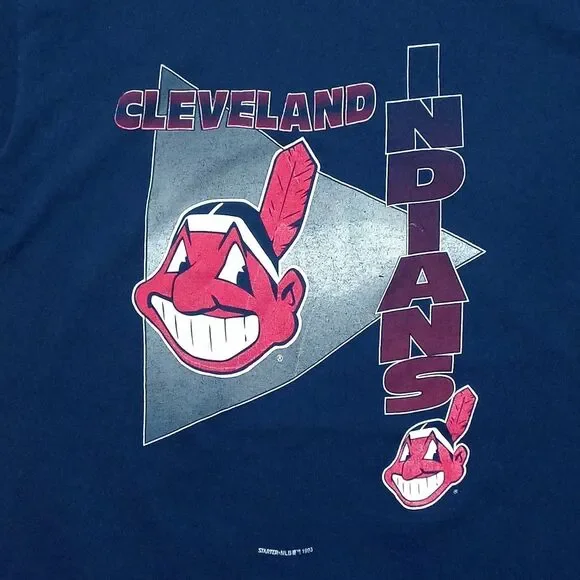 Vintage 1993 Starter Cleveland Indians Made in USA Single Stitch T-Shirt Mens XL - Picture 2 of 9
